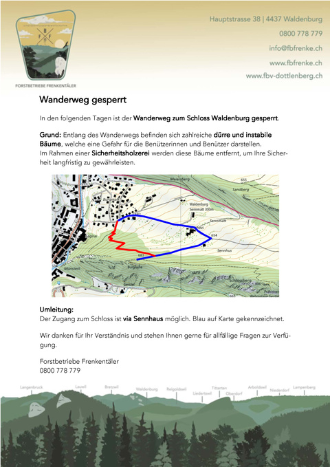 Waldenburg_Sperrung_Wanderweg_Schloss Waldenburg_Sperrung_Wanderweg_Schloss