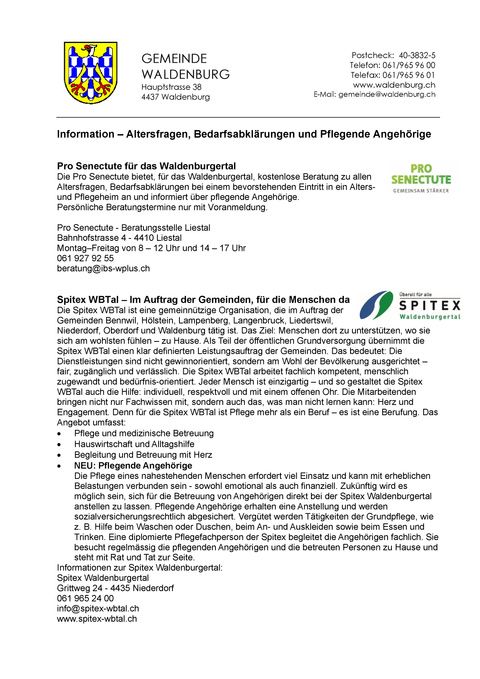 Flyer - pflegende Angehörige