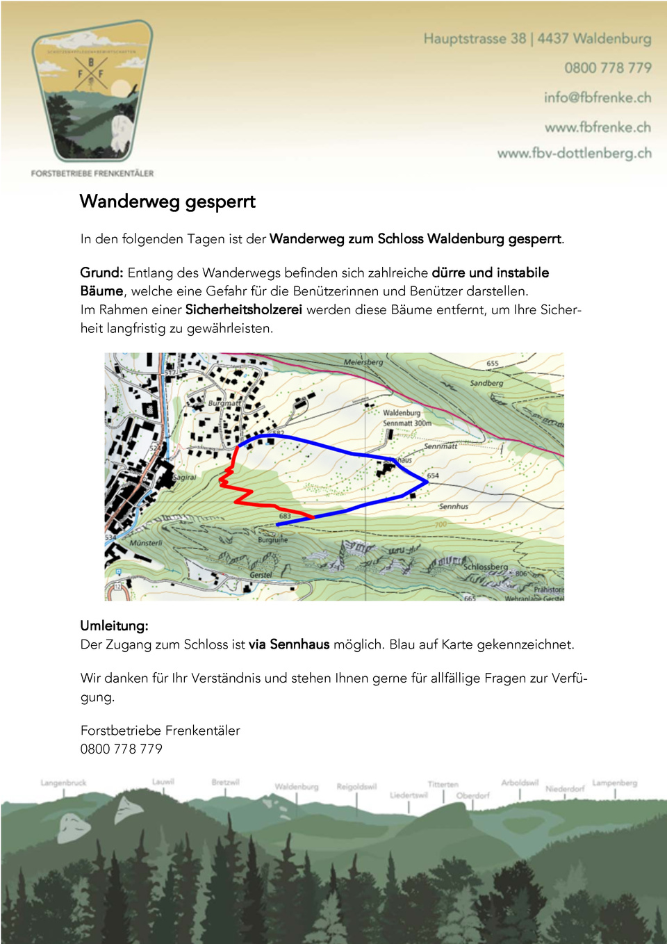 Waldenburg_Sperrung_Wanderweg_Schloss Waldenburg_Sperrung_Wanderweg_Schloss