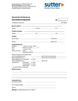 kanalisationsgesuch Kanalisationsbewilligungsgesuch