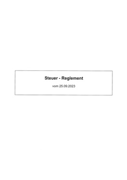 Steuerreglement Reglement als PDF herunterladen