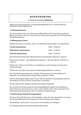 Badeordnung 2025 PDF herunterladen