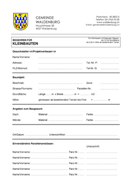 Kleinbaugesuch