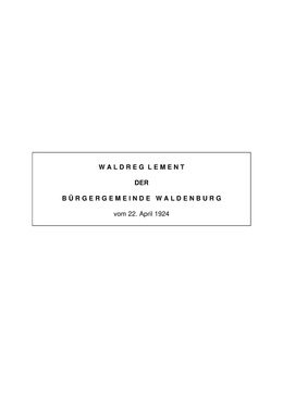 wald Reglement als PDF herunterladen